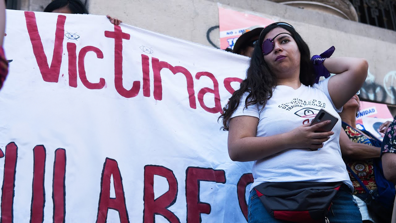 This Chilean Woman Rejoins Protests After Having Her Sight Impaired by Police